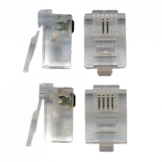 Коннектор RJ12 д/кабеля 4-ех контактный, 100 шт. TWT (TWT-PL12-6P4C/100)