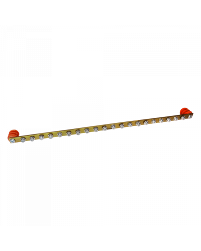 Шина заземления 19, медная 482х15х3 мм, 20 контактов TWT (TWT-EBARH-1U-15x3/20) в Сергиевом Посаде Аксессуары для стоек и шкафов Pintop.ru