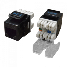 Модуль Keystone RJ45, Cat.5E, UTP, 180 градусов, черный TWT (TWT-OK45UTP180/5E-BK)