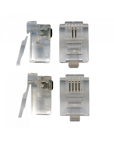 Коннектор телефонный RJ11, 4P4C, 100 шт. TWT (TWT-PL11-4P4C/100) в Сергиевом Посаде Коннекторы и разъемы Pintop.ru