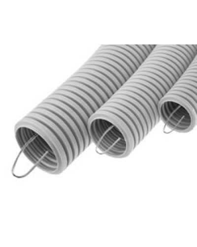 Труба гофрированная ПВХ тяжелая, с зондом диам. 20 мм (100м), огнестойкость E15-E90 Экопласт 11120-E90 в Сергиевом Посаде Труба (ОКЛ) Экопласт Pintop.ru