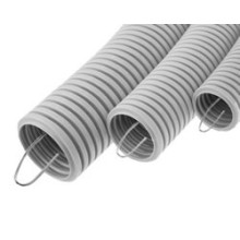 Труба гофрированная ПВХ тяжелая, с зондом диам. 40 мм (20м), огнестойкость E15-E90 Экопласт 11140-E90