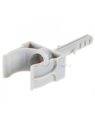 Держатель с дюбелем без шурупа для гофрированной или жесткой гладкой трубы D20 мм, без галогена Экопласт 41420HF в Сергиевом Посаде Держатели, клипсы, скобы Pintop.ru