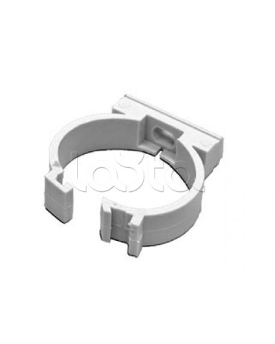 Держатель с защелкой для гофрированной или жесткой гладкой трубы D20 мм, цвет чёрный Экопласт 41620BL в Сергиевом Посаде Держатели, клипсы, скобы Pintop.ru