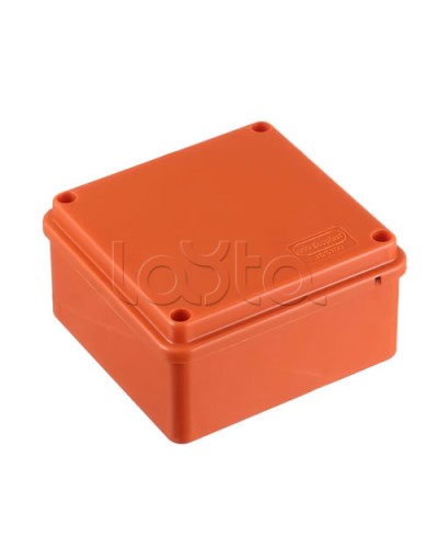 JBS100 Коробка огн. E110, о/п 100х100х55мм, с гладкими стенками, без галогена, IP56, 3P, (2,5-16 мм2), цвет оранж. Экопласт (42407HF) в Сергиевом Посаде Коробки (ОКЛ) Экопласт Pintop.ru