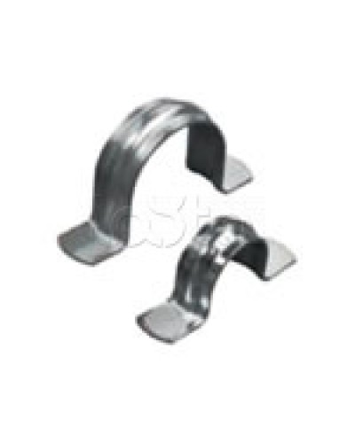 Скоба оцинкованная двухлапковая без монтажного отверстия, для трубы D50мм (1уп = 50шт) Экопласт (43651) в Сергиевом Посаде Держатели, клипсы, скобы Pintop.ru