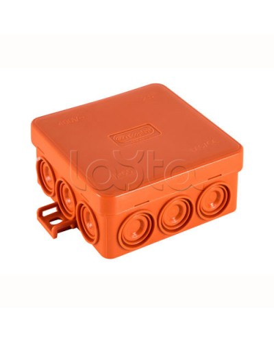 JBL085 Коробка огн. E110, о/п 85х85х38мм, без галогена, 12 вых., IP55, 3P, (1,5-10,0 мм2), цвет оранж. Экопласт (43795HF) в Сергиевом Посаде Коробки (ОКЛ) Экопласт Pintop.ru