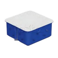 Коробка распред с крышкойдля г/к 100x100х50мм с металл. лапками, синий IP30 (1шт) Экопласт (44667-1)