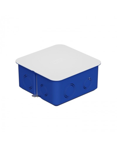 Коробка распред. с крышкой для г/к 100x100х50мм с металл. лапками, без галогена, синий IP30 Экопласт (44667HF) в Сергиевом Посаде Распределительные коробки Pintop.ru