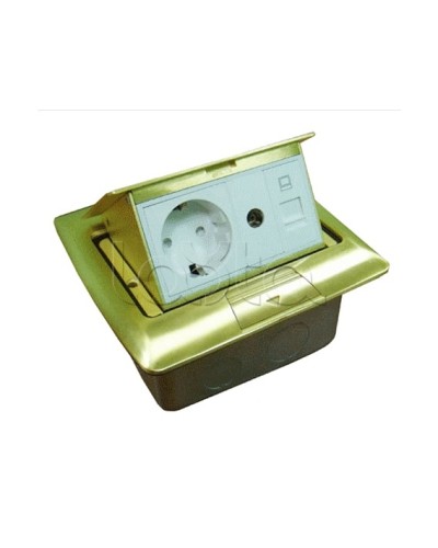 Люк встраиваемый на 1,5 модуля (45х45 мм) с коробкой, латунь, IP44 Экопласт 70023 в Сергиевом Посаде Системы лючков и колонн Pintop.ru