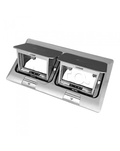 Люк в пол на 2x2 поста (45х45мм) в комплекте с коробкой и суппортом, сталь Экопласт (70027) в Сергиевом Посаде Системы лючков и колонн Pintop.ru