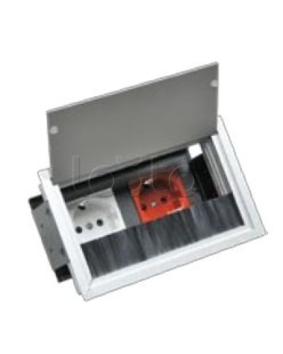 Люк настольный встраиваемый на 2 модуля (45х45мм) с крышкой, алюминий IP20 Экопласт 70042 в Сергиевом Посаде Системы лючков и колонн Pintop.ru