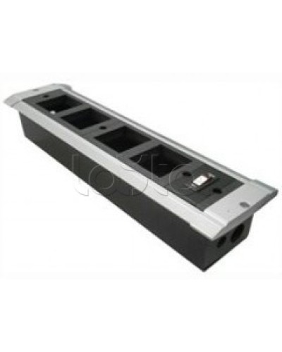 Блок настольный встраиваемый, с выключателем нагрузки на 4 модуля (45х45мм) для креп. к столу (алюмин) Экопласт 70324 в Сергиевом Посаде Аксессуары для кабель-канала Pintop.ru