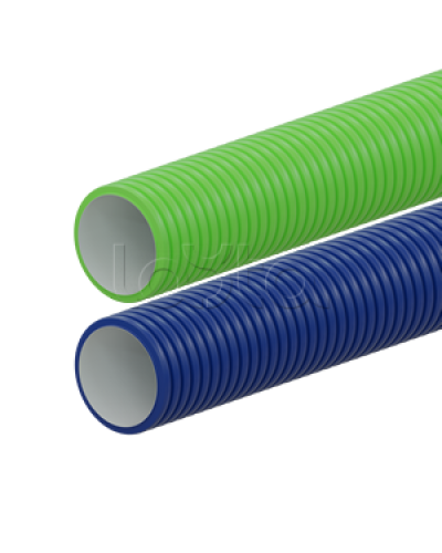 Вентиляционная труба гибкая двустенная для воздуховода (ПНД), антистатическая и антибактериальная D110мм, цвет синий (1шт=50м) Экопласт (803110BU) в Сергиевом Посаде Труба гофрированная Pintop.ru
