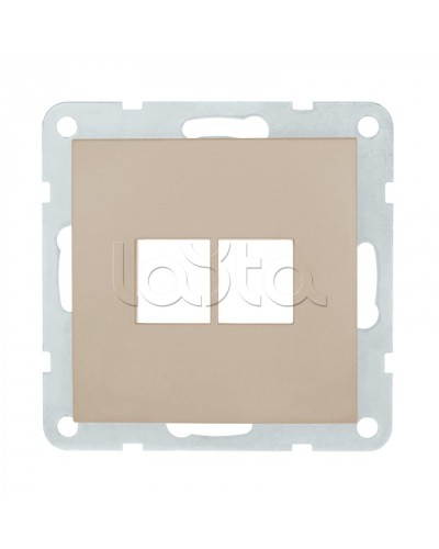 Накладка с суппортом розетки комп. и телеф. на 2 входа (шампань) БЕЗ механизма LK80 Экопласт (846206-0) в Сергиевом Посаде Розетки компьютерные и телефонные Pintop.ru