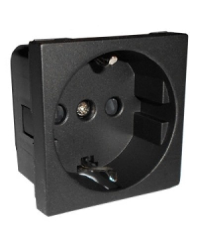 Розетка с заземляющими контактами и защитными шторками, (черный бархат) LK45 Экопласт (851408) в Сергиевом Посаде Аксессуары для кабель-канала Pintop.ru