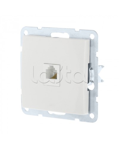 Розетка телефонная RJ-12 с накладкой (белый) LK60 Экопласт (865504) в Сергиевом Посаде Розетки компьютерные и телефонные Pintop.ru
