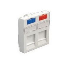 Лицевая панель (накладка) информационной розетки, 45х45 мм, 2 входа Экопласт (87002)