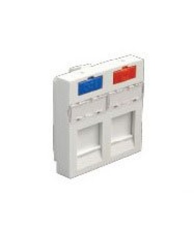 Лицевая панель (накладка) информационной розетки, 45х45 мм, 2 входа Экопласт (87002) в Сергиевом Посаде Розетки компьютерные и телефонные Pintop.ru