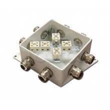 Коробка монтажная огнестойкая Гефест КМ-О (10к*6,0)-IP66-120х120, три ввода