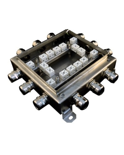 Коробка монтажная огнестойкая Гефест КМ-О (32к*6,0)-IP66 2020нерж, 12 вводов 200х200х60 в Сергиевом Посаде Распределительные коробки Pintop.ru