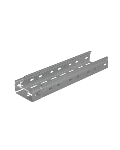 Лоток перфорированный 50х100х1,0 L2000 мм Быстрый монтаж ПЛЮС КМ-Профиль (LPplus50-100-1.0-2000) в Сергиевом Посаде Кабельные лотки Pintop.ru