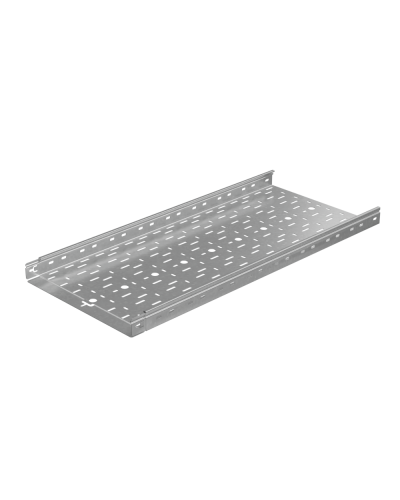 Лоток перфорированный 50х400х1,2 L2500 мм Быстрый монтаж ПЛЮС КМ-Профиль (LPplus50-400-1.2-2500) в Сергиевом Посаде Кабельные лотки Pintop.ru