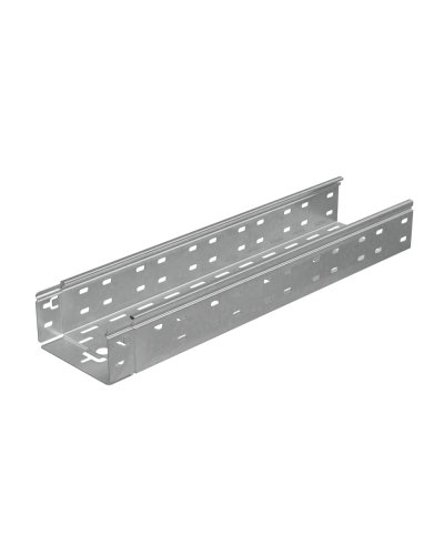 Лоток перфорированный 80х150х0,8 L2500 мм Быстрый монтаж ПЛЮС INOX304 КМ-Профиль (LPplus80-150-0.8-2500 INOX304) в Сергиевом Посаде Кабельные лотки Pintop.ru