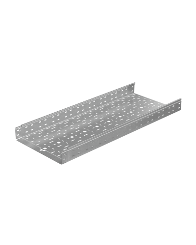 Лоток перфорированный 80х400х1,5 L3000 мм Быстрый монтаж ПЛЮС HD85 КМ-профиль (LPplus80-400-1.5-3000 HD85) в Сергиевом Посаде Кабельные лотки Pintop.ru