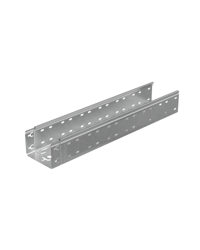 Лоток перфорированный 100х150х0,8 L2500 мм Быстрый монтаж ПЛЮС INOX304 КМ-Профиль (LPplus100-150-0.8-2500 INOX304) в Сергиевом Посаде Кабельные лотки Pintop.ru