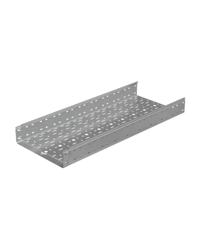 Лоток перфорированный 100х400х1,0 L2500 мм Быстрый монтаж ПЛЮС HD КМ-Профиль (LPplus100-400-1.0-2500 HD) в Сергиевом Посаде Кабельные лотки Pintop.ru