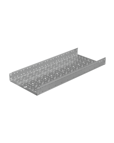 Лоток перфорированный 100х500х1,2 L2000 мм Быстрый монтаж ПЛЮС INOX304 КМ-Профиль (LPplus100-500-1.2-2000 INOX304) в Сергиевом Посаде Кабельные лотки Pintop.ru