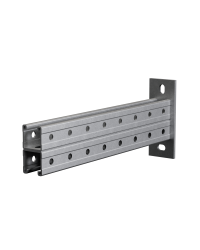 Страт-консоль двойная усиленная 41х41 L200 s:2,5 мм (тройная перфорация) КМ-Профиль (2KSSU41-200 3P) в Сергиевом Посаде Аксессуары для лотков Pintop.ru