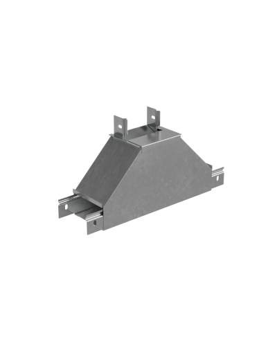 Т-отвод вертикальный 50х200 мм вверх c разворотом трассы на 90 гр. ПЛЮС INOX304 КМ-Профиль (TDNplus90-50-200 INOX304) в Сергиевом Посаде Аксессуары для лотков Pintop.ru