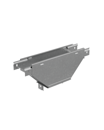 Т-ответвитель переходник 50х100-600 мм верт. c разворотом трассы на 90 гр. ПЛЮС (нижняя часть больше исходной) INOX304 КМ-Профиль (TDPVplus90-50-100-600 INOX304) в Сергиевом Посаде Аксессуары для лотков Pintop.ru