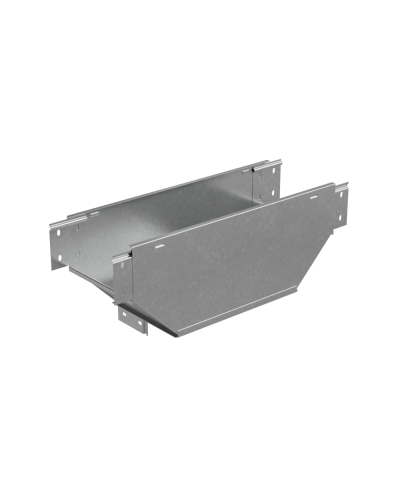 Т-ответвитель переходник 80х200-300 мм верт. c разворотом трассы на 90 гр. ПЛЮС (нижняя часть больше исходной) INOX304 КМ-Профиль (TDPVplus90-80-200-300 INOX304) в Сергиевом Посаде Аксессуары для лотков Pintop.ru