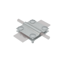 Соединитель крестообразный для прутка Ø 5-8 мм и полосы до 30 мм с 2 пластинами CU КМ-Профиль (2XS-D5-8-B30 CU)