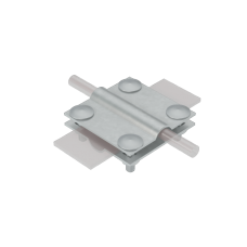 Соединитель крестообразный для прутка Ø 5-12 мм и полосы до 40 мм с 2 пластинами CU КМ-Профиль (2XS-D5-12-B40 CU)