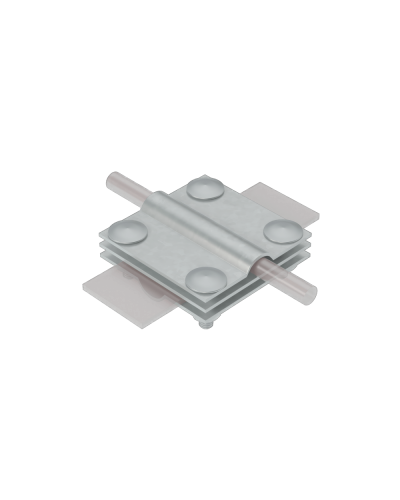 Соединитель крестообразный для прутка Ø 5-12 мм и полосы до 30 мм с 3 пластинами HD КМ-Профиль (3XS-D5-12-B30 HD) в Сергиевом Посаде Аксессуары для лотков Pintop.ru