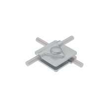 Универсальный соединитель для прутка Ø 5-10 мм с 2 пластинами 40х40 мм CU КМ-Профиль (2USM-D5-10 CU)