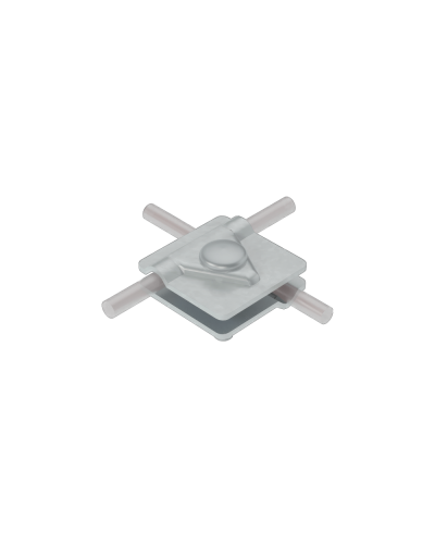 Универсальный соединитель для прутка Ø 5-10 мм с 2 пластинами 40х40 мм CU КМ-Профиль (2USM-D5-10 CU) в Сергиевом Посаде Аксессуары для лотков Pintop.ru