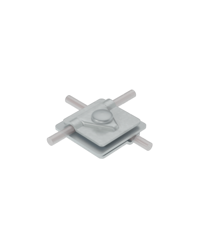 Универсальный соединитель для прутка Ø 5-10 мм с 3 пластинами 40х40 мм CU КМ-Профиль (3USM-D5-10 CU) в Сергиевом Посаде Аксессуары для лотков Pintop.ru