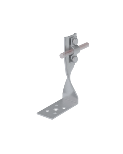 Угловой держатель болтовой скрученный для прутка Ø 5-10 мм H70 мм CU КМ-Профиль (UDBS-H70-D5-10 CU) в Сергиевом Посаде Монтажные материалы Pintop.ru