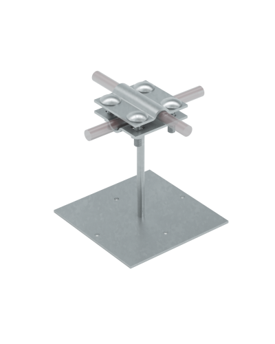 Приклеиваемый держатель с крестообразным соединителем для прутка Ø 5-12 мм и полосы до 20 мм H150 мм HD КМ-профиль (PDX-H150-D5-12-B20 HD) в Сергиевом Посаде Монтажные материалы Pintop.ru