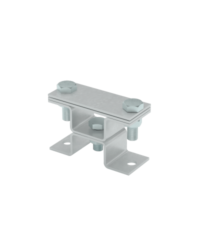 Универсальный держатель на мостовой опоре двойной для полосы до 40 мм с 2 пластинами TD КМ-профиль (XUDMO2-B40 TD) в Сергиевом Посаде Аксессуары для лотков Pintop.ru