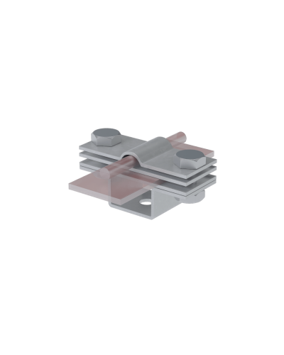 Универсальный держатель на мостовой опоре для прутка Ø 5-8 мм и полосы до 40 мм с 3 пластинами TD КМ-профиль (UDMO3-D5-8-B40 TD) в Сергиевом Посаде Аксессуары для лотков Pintop.ru