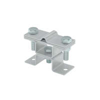 Универсальный держатель на мостовой опоре двойной для прутка Ø 5-8 мм и полосы до 40 мм с 2 пластинами КМ-профиль (XUDMO2-D5-8-B40)
