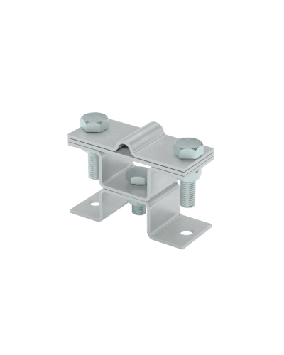 Универсальный держатель на мостовой опоре двойной для прутка Ø 5-8 мм и полосы до 40 мм с 2 пластинами TD КМ-профиль (XUDMO2-D5-8-B40 TD) в Сергиевом Посаде Аксессуары для лотков Pintop.ru