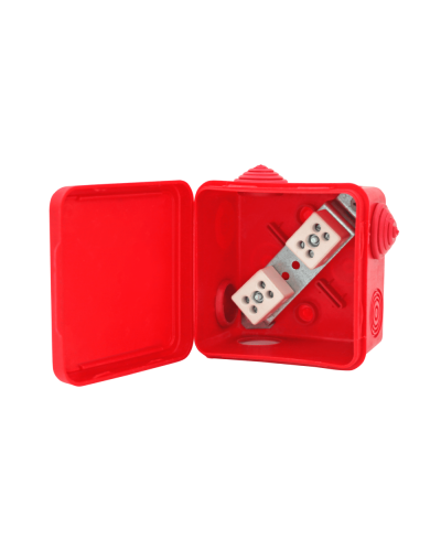 Коробка распределительная огнестойкая КРОПС-П3, IP54, габаритные размеры 80х80х50 мм, для кабелей сечением до 4 мм2, 2 клеммы КМ-Профиль (FRJB-KM-P3-4-02-КРОПС-IP54) в Сергиевом Посаде Распределительные коробки Pintop.ru