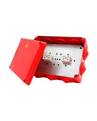 Коробка распределительная огнестойкая КРОПС-П4, IP54, габаритные размеры 150х110х70 мм, для кабелей сечением до 25 мм2, 3 клеммы КМ-Профиль (FRJB-KM-P4-25-03-КРОПС-IP54) в Сергиевом Посаде Распределительные коробки Pintop.ru